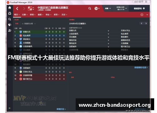 FM联赛模式十大最佳玩法推荐助你提升游戏体验和竞技水平